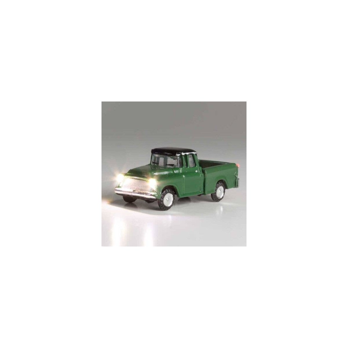 Green Pickup - Just Plug(R) Lighted Vehicle -- Green, N, Woodland Scenics 5610