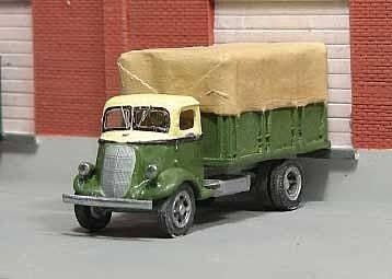 1937 Studebaker Stake Truck - Resin Kit -- Unpainted Resin Castings, HO, Sylvan Scale Models V369