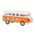 1960-1963 Volkswagen Samba T1b Passenger Van - Assembled -- Trans Santa Lucia (orange, white, HO, Brekina Automodelle 31855