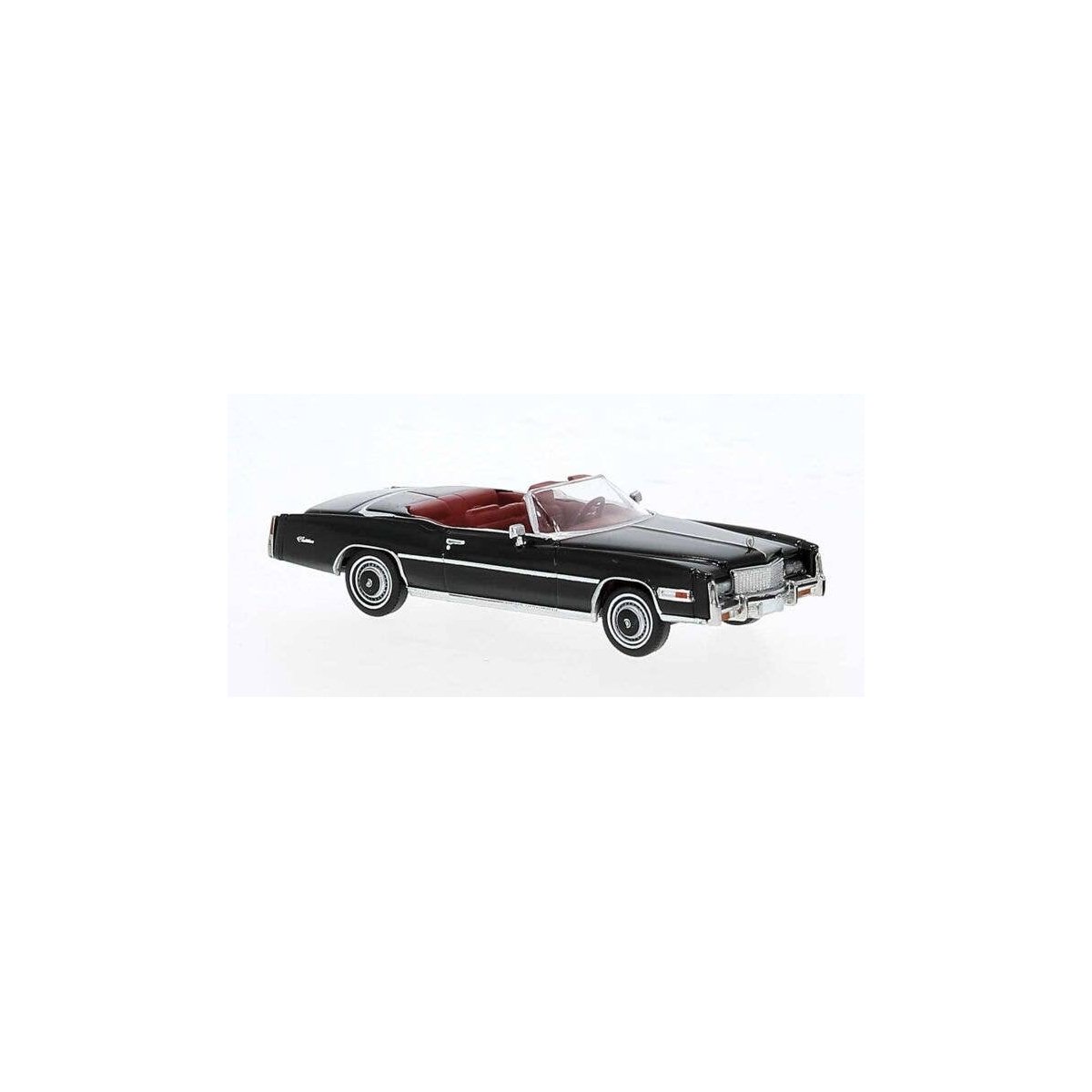 1975 Cadillac Eldorado Convertible - Assembled -- Top Down (black), HO, Brekina Automodelle 19756