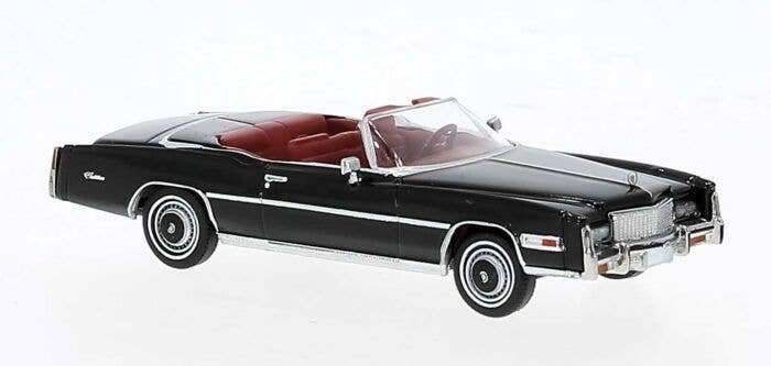 1975 Cadillac Eldorado Convertible - Assembled -- Top Down (black), HO, Brekina Automodelle 19756