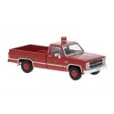1981 GMC Sierra Grande Pickup Truck - Assembled -- Indy Hauler (silver, orange, black), HO, Brekina Automodelle 19659