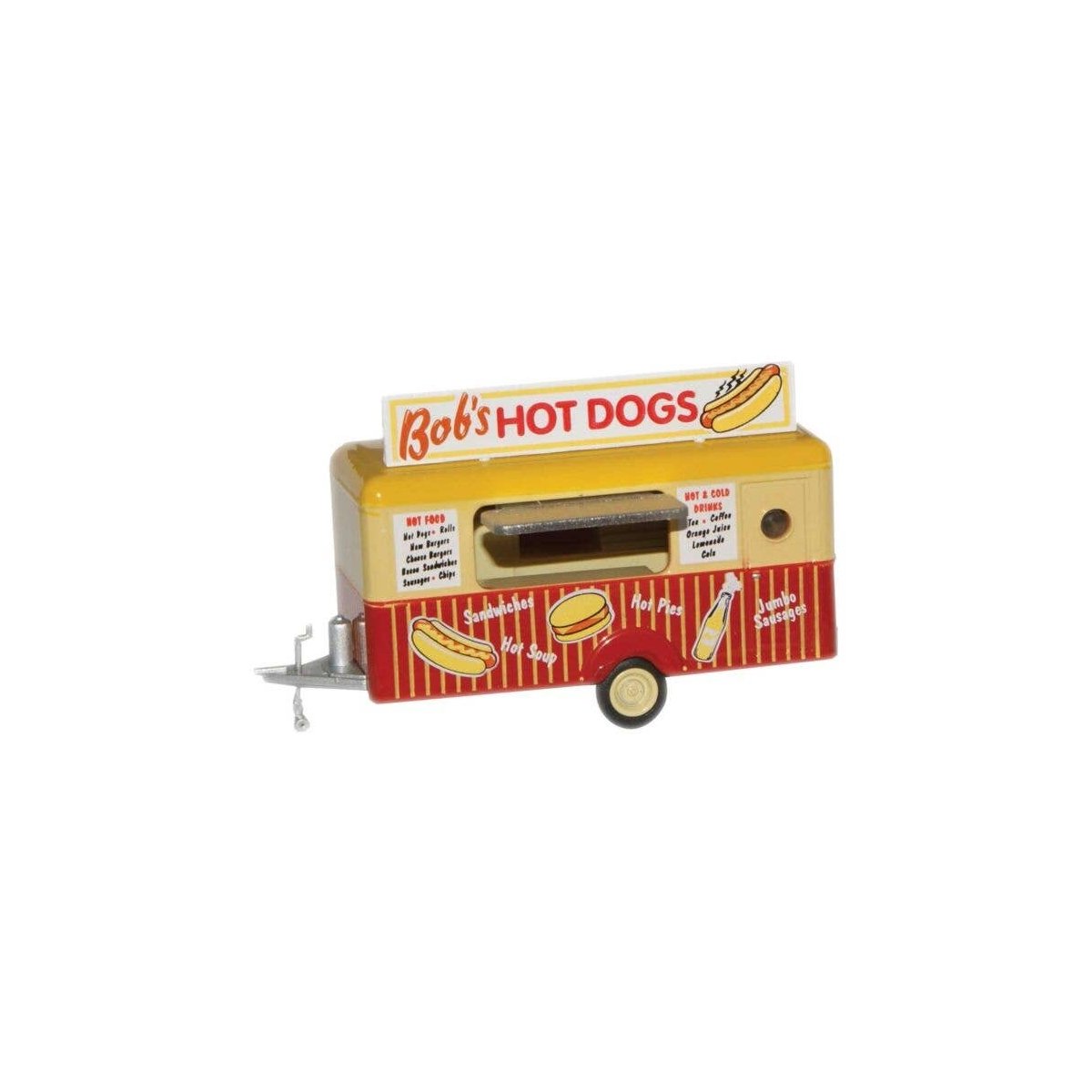 Concession Trailer - Assembled -- Bob′s Hot Dogs, HO, Oxford Diecast 87TR001