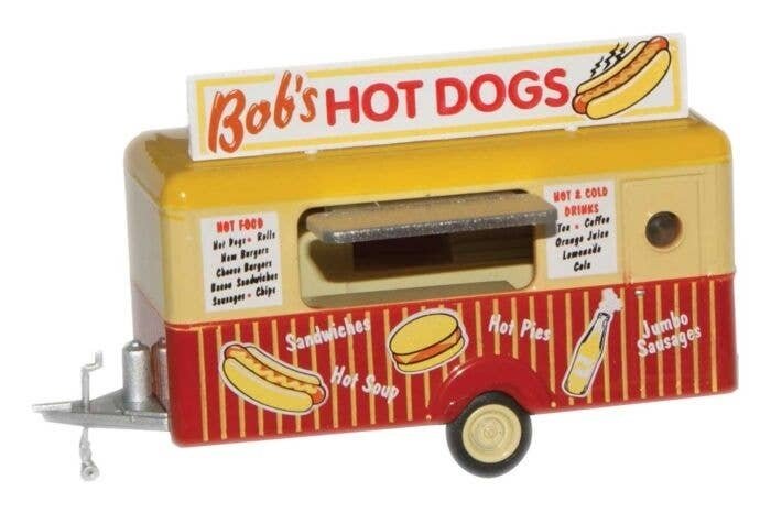 Concession Trailer - Assembled -- Bob′s Hot Dogs, HO, Oxford Diecast 87TR001
