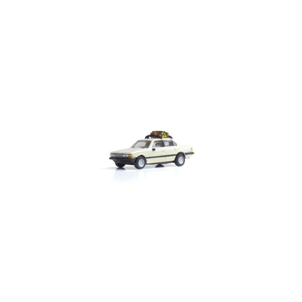 Family Vacation Sedan - Modern Era Vehicles -- White, Black, HO, Woodland Scenics 5370