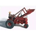 Farm Machinery (Unpainted Metal Kit) -- 1953 Red Farm Tractor with Front Loader (Includes Farmer Figure), HO, GHQ 60005