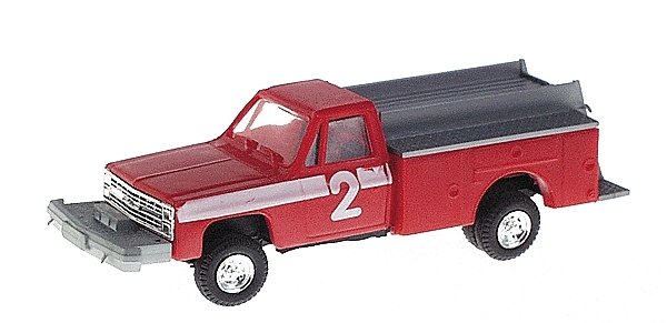 Brush (Off-Road) Fire Pumper - Emegency - Fire Vehicles -- 2 (Red, White Stripe & Lettering,, HO, Trident Miniatures 901632