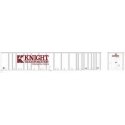 53′ Platewall Highway Trailer - Assembled -- Knight 8021 (white, red), HO, Bowser Manufacturing Co. 43292