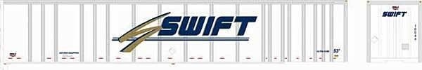 53′ Platewall Highway Trailer - Assembled -- Swift 10069 (white, blue, gold), HO, Bowser Manufacturing Co. 43299