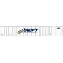 53′ Platewall Highway Trailer - Assembled -- Swift 10090 (white, blue, gold), HO, Bowser Manufacturing Co. 43300