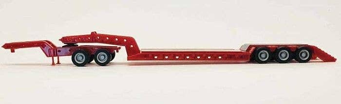 Heavy-Duty Lowboy Trailer - Assembled -- Red, HO, Herpa Models 5392