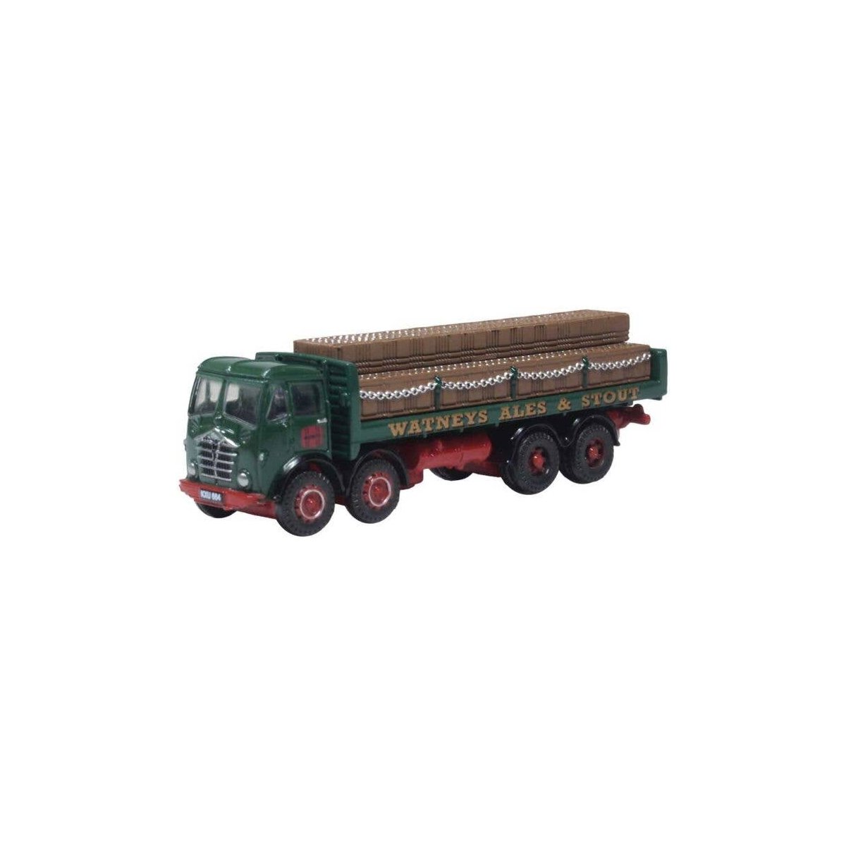 Foden FG Dray Flatbed Truck with Load - Assembled -- Watneys (green, red), N, Oxford Diecast NFG016