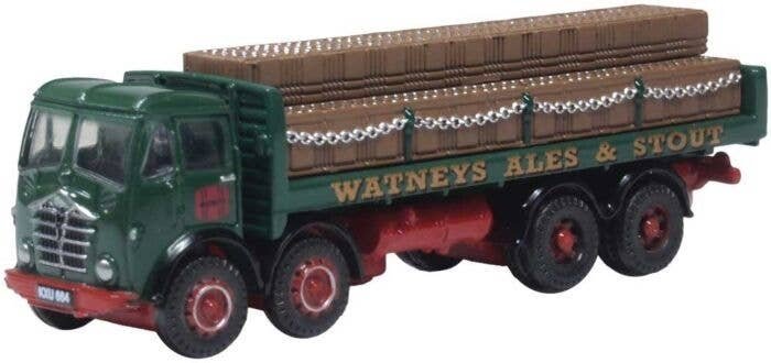Foden FG Dray Flatbed Truck with Load - Assembled -- Watneys (green, red), N, Oxford Diecast NFG016
