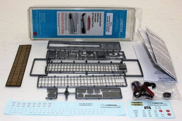 Trailmobile 40′ Flatbed Trailer - Kit -- Silver (MP, C&EI, T&P Decals), HO, Lonestar Models 5019