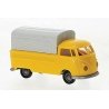 1960-1963 Volkswagen Pritsche T1b Pickup Truck w/Cover - Assembled -- Economy (red, gray), HO, Brekina Automodelle 32985