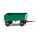 Agricultural Trailer - Assembled -- Green, Red, HO, Wiking 38836