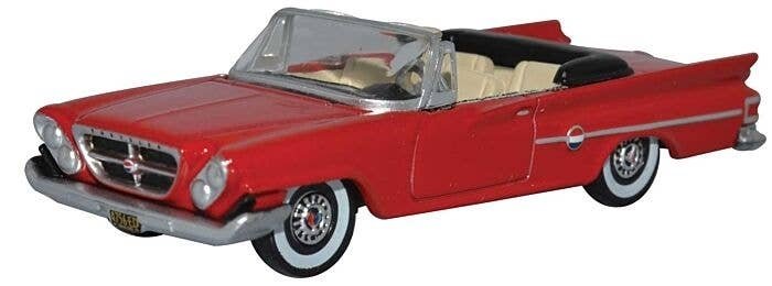 1961 Chrysler 300 Convertible - Assembled -- Top Down (Mardi Gras Red), HO, Oxford Diecast 87CC61001