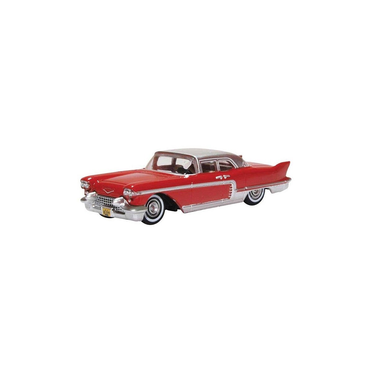 1957-1965 Cadillac Eldorado Brougham - Assembled -- Dakota Red, Stainless Steel, HO, Oxford Diecast 87CE57002