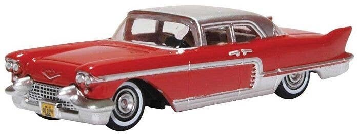 1957-1965 Cadillac Eldorado Brougham - Assembled -- Dakota Red, Stainless Steel, HO, Oxford Diecast 87CE57002