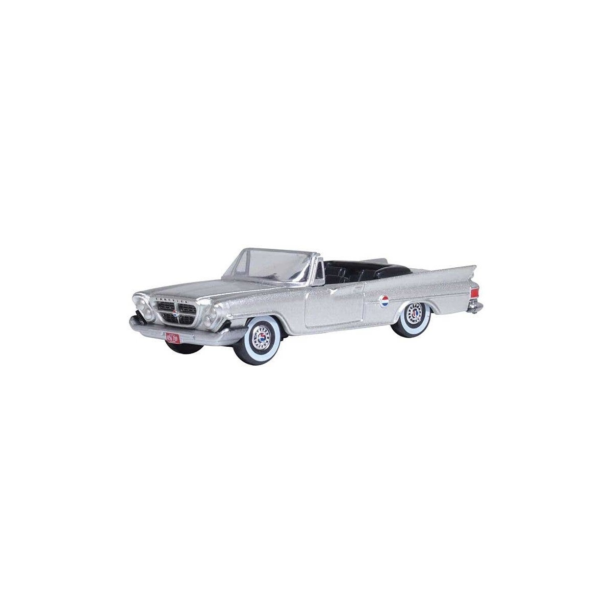 1961 Chrysler 300 Convertible - Assembled -- Top Down (Sheffield Silver), HO, Oxford Diecast 87CC61007