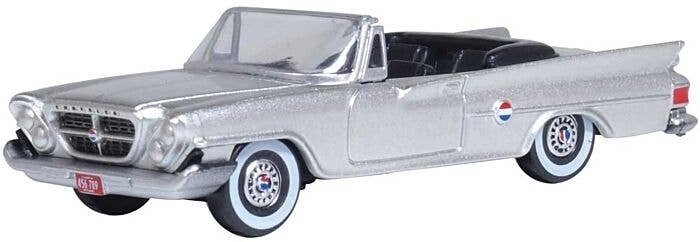1961 Chrysler 300 Convertible - Assembled -- Top Down (Sheffield Silver), HO, Oxford Diecast 87CC61007