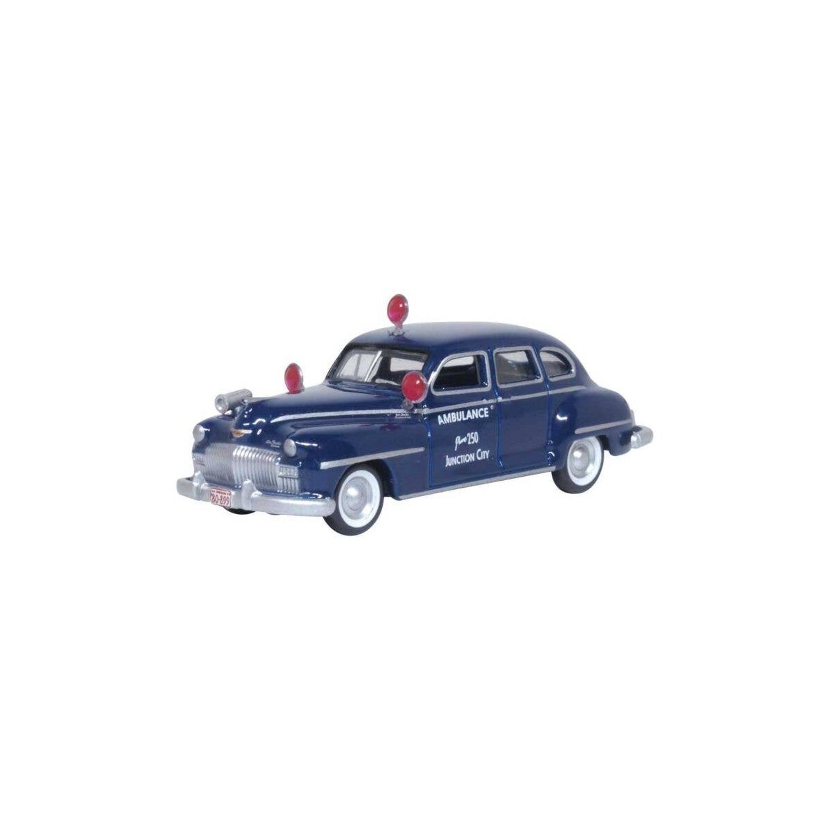 1946-1948 Desoto Suburban Sedan - Assembled -- Junction City Ambulance (blue), HO, Oxford Diecast 87DS46005