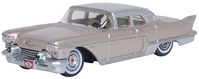 1957-1965 Cadillac Eldorado Brougham - Assembled -- Sandalwood Beige, White, HO, Oxford Diecast 87CE57004