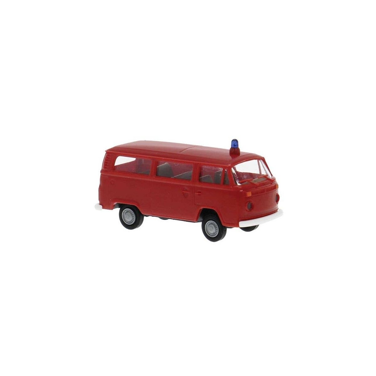 1973-1979 Volkswagen Kombi T2 Passenger Van - Assembled -- Fire Department, Economy (red), HO, Brekina Automodelle 33162