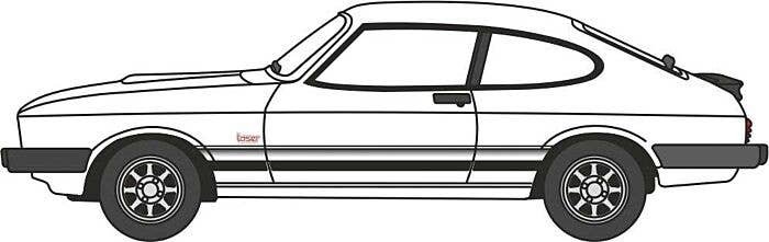 1978 Ford Capri Mk III - Assembled -- Diamond White, N, Oxford Diecast NCAP003