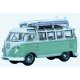 1951 Volkswagen T1 Samba Passenger Van - Assembled -- Turquoise, White, N, Oxford Diecast NVWS005
