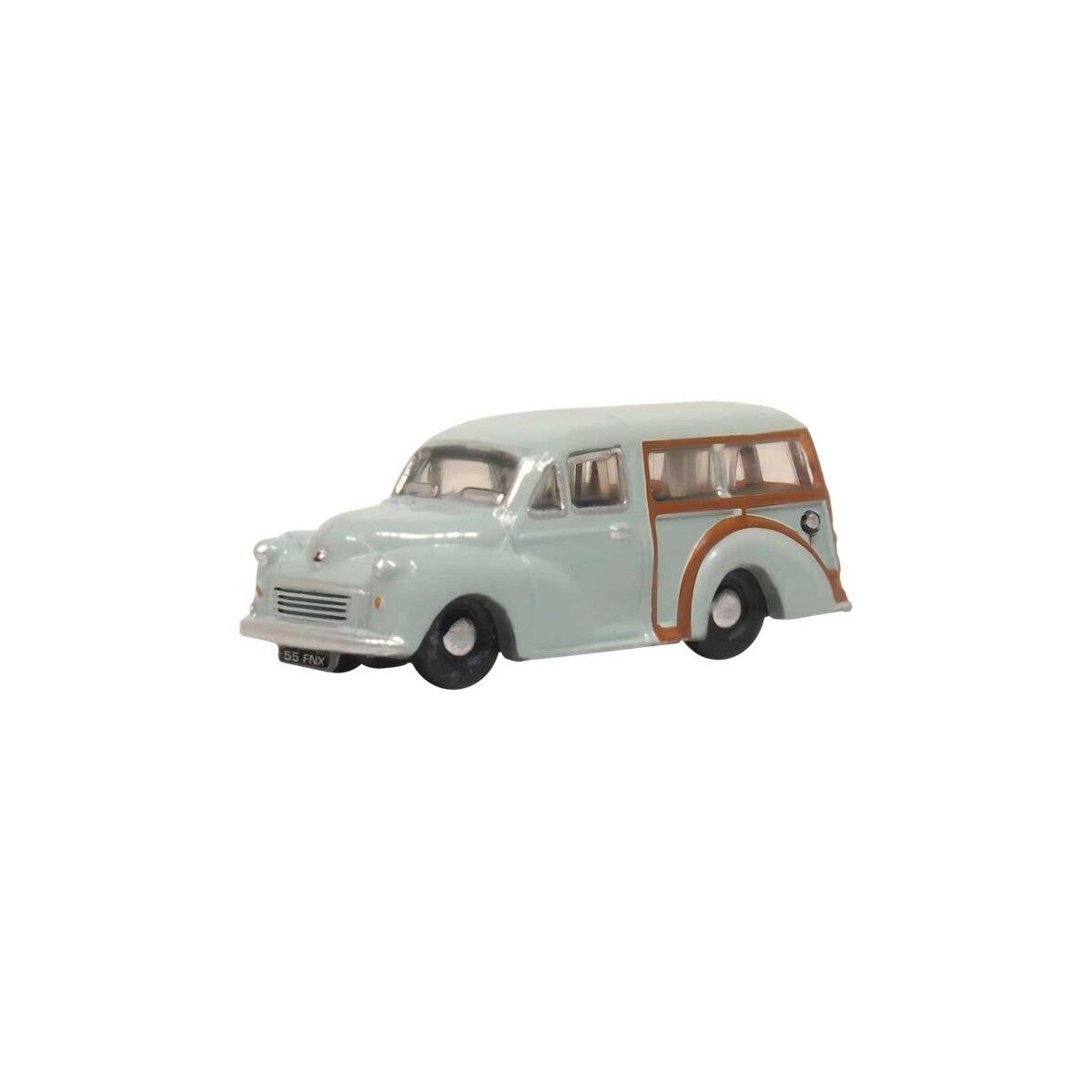 Morris Traveller Station Wagon - Assembled -- Smoke Gray, Brown, N, Oxford Diecast NMMT009