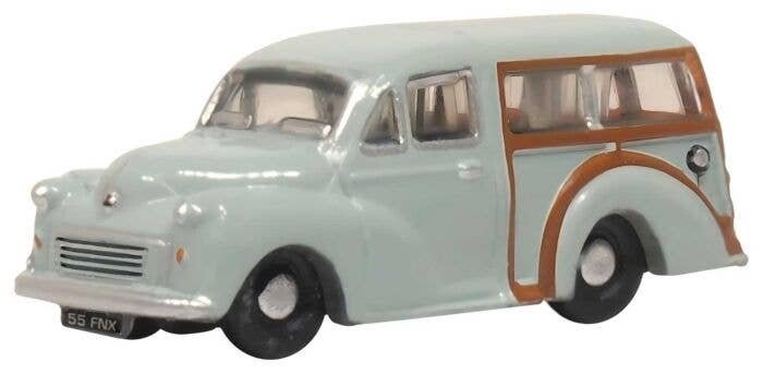 Morris Traveller Station Wagon - Assembled -- Smoke Gray, Brown, N, Oxford Diecast NMMT009