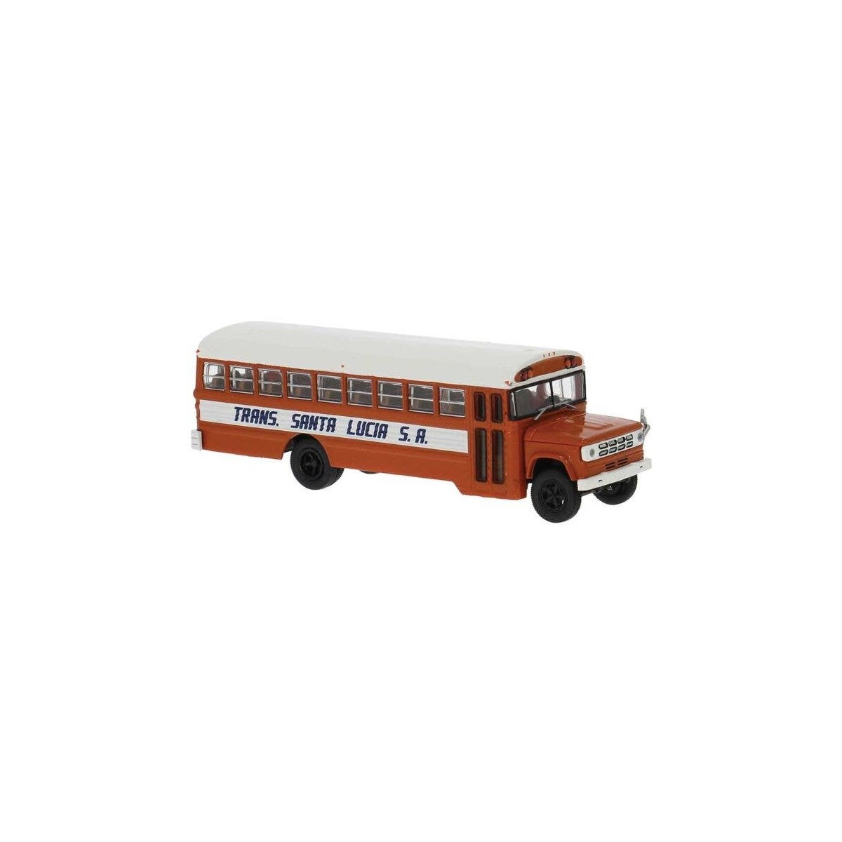 1960s-1970s Dodge S 600 Bus - Assembled -- Trans Santa Lucia (red, white), HO, Brekina Automodelle 61337
