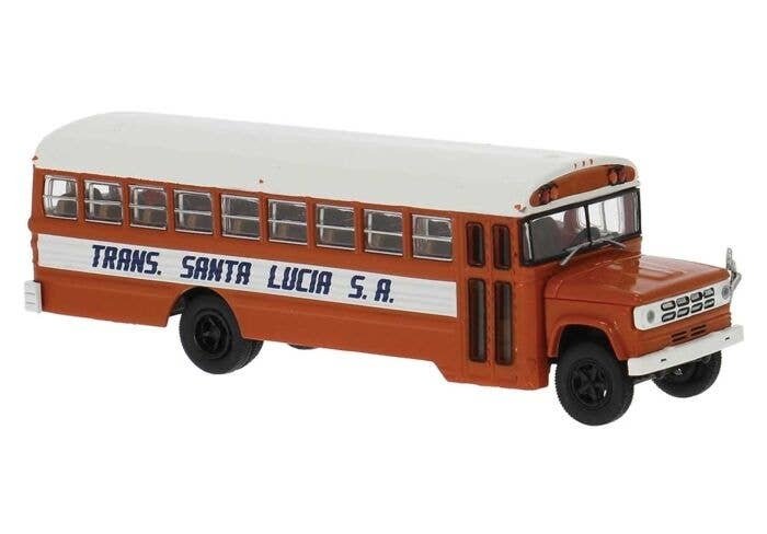 1960s-1970s Dodge S 600 Bus - Assembled -- Trans Santa Lucia (red, white), HO, Brekina Automodelle 61337