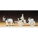 Horse-Drawn Wagon -- Open Carriage (white), N, Preiser Kg 79479