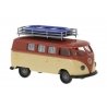 1960 Volkswagen T1b Passenger Van with Roof Rack - Assembled -- Beige, Brown, HO, Brekina Automodelle 31639