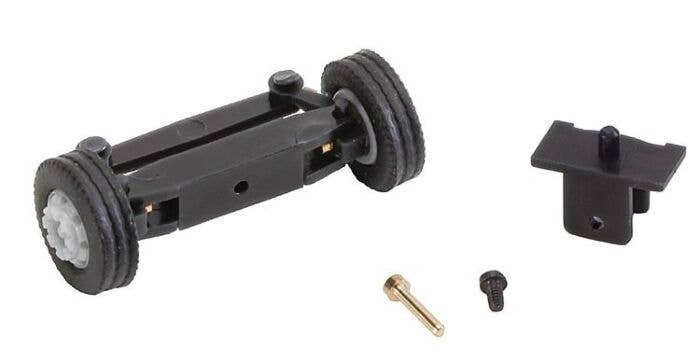 Front Axle Steering Mechanism w/Wheels - Assembled - Car System -- Fits 7.5t Trucks & Houseboat, Le, HO, Faller Gmbh 163012
