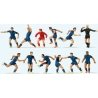 Soccer Team with Referee pkg(12) -- Blue Shirts, Blue Shorts, HO, Preiser Kg 10759