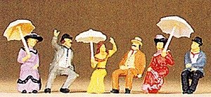 1900s Figures -- Passengers, Sitting On Platform, HO, Preiser Kg 12136