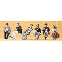 1900s-Era Seated Passengers pkg(6), HO, Preiser Kg 12190