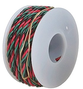 Three-Conductor Hookup Wire - 22 Gauge - 23′ 7m -- Black, Red & Green, All Scales, Wire Works 322070230