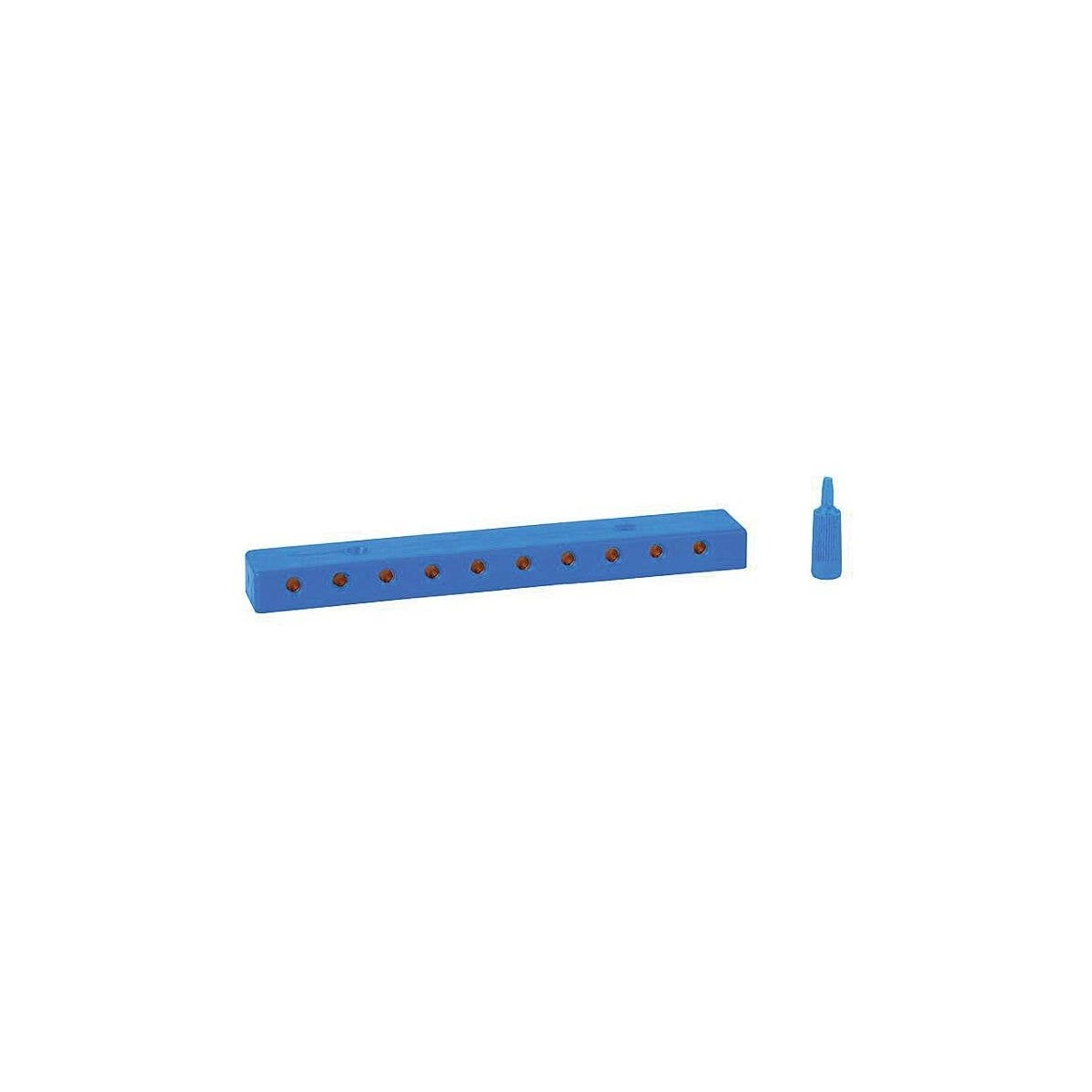 Low-Voltage Distribution Terminal (Plate) -- 10 Sockets and Plugs, 3/32′ 2.5mm (blue), All Scales, Faller Gmbh 180803