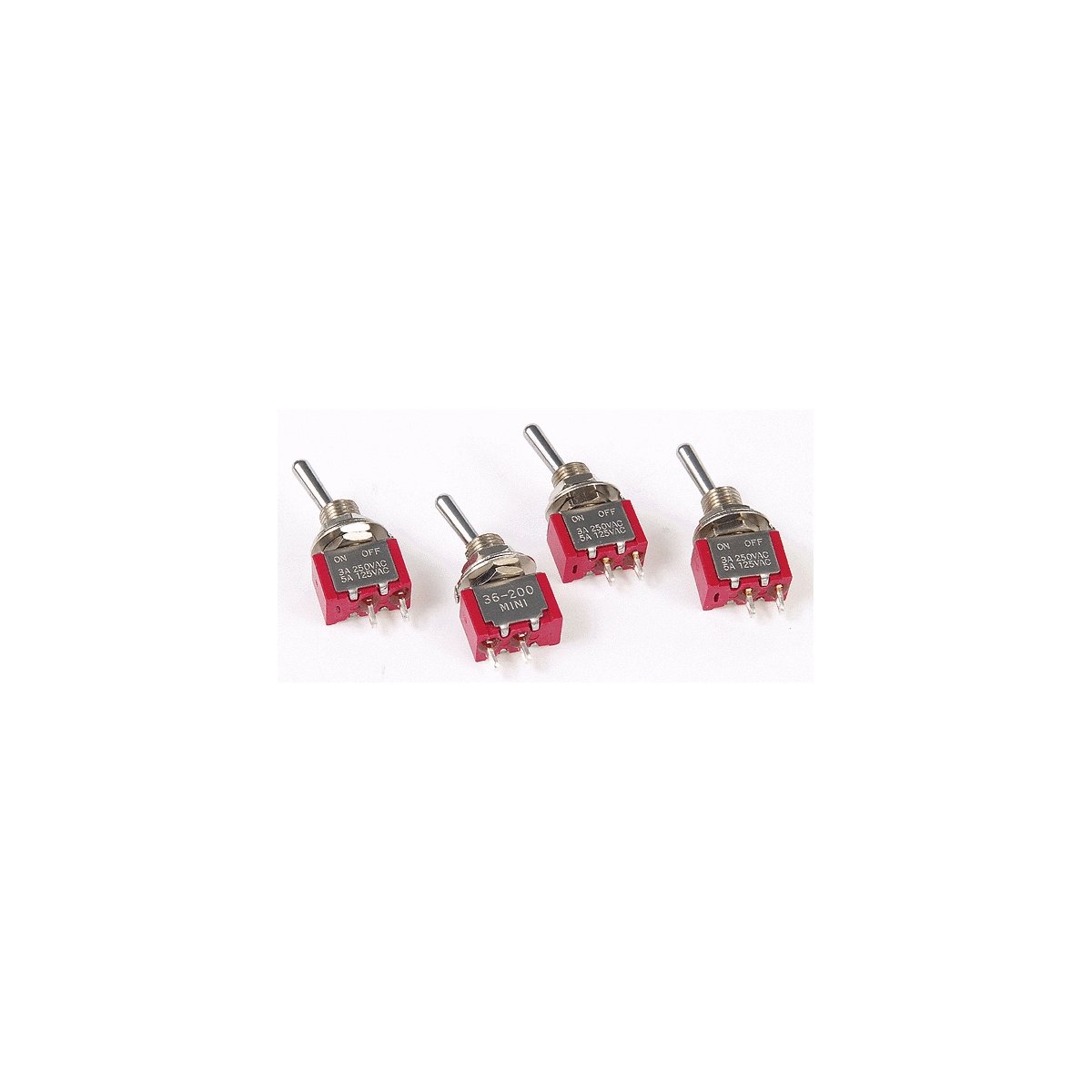 Miniature Toggle Switch Single Pole, Single Throw On/Off 5 Amp 120V -- Pack of 4, HO, Miniatronics Corp. 3620004