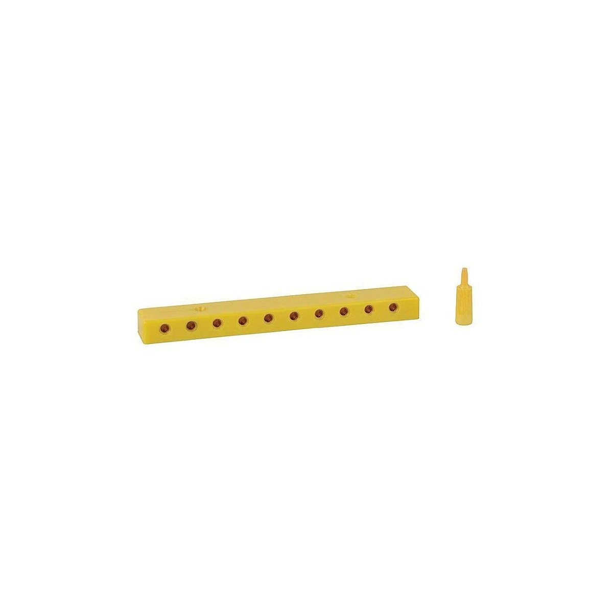 Low-Voltage Distribution Terminal (Plate) -- 10 Sockets and Plugs, 3/32′ 2.5mm (yellow), All Scales, Faller Gmbh 180802