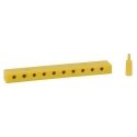 Low-Voltage Distribution Terminal (Plate) -- 10 Sockets and Plugs, 3/32′ 2.5mm (yellow), All Scales, Faller Gmbh 180802