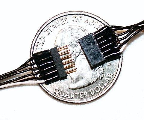 6-Pin 2 X 3 Array Mini Connector Set (1 Male, 1 Female) -- .312 x .075 x .244′ with, All Scales, Train Control Systems 1337