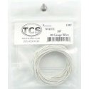 30-Gauge Wire - 20′ 6.1m Roll -- White, All Scales, Train Control Systems 1087