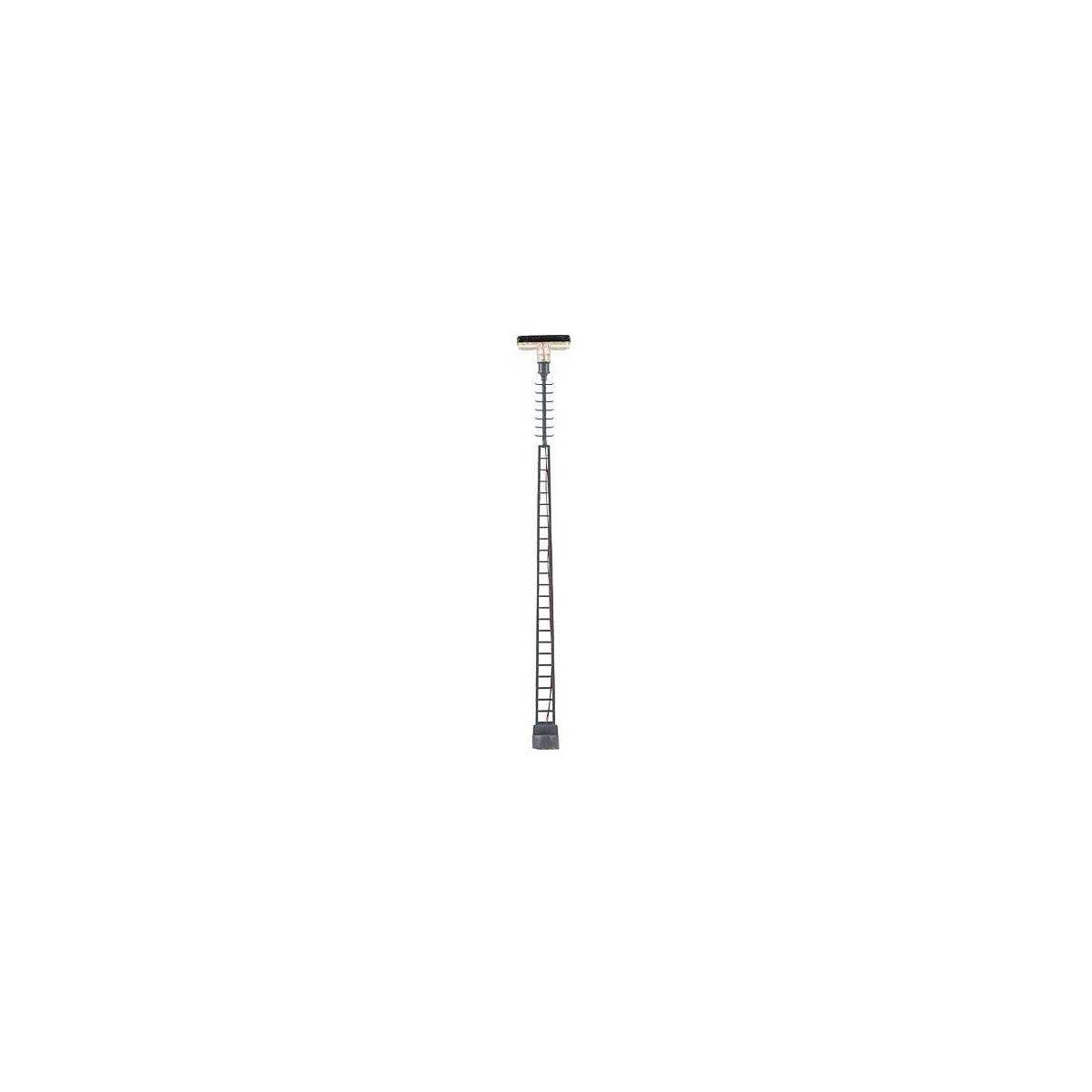 LED Flood Light -- Lattice Mast, Top Mount 14.5cm, Warm White pkg(3), HO, Faller Gmbh 180118