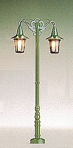 Historic Park Light -- Double-Arm Hanging, Height: 3-1/2′ 8.9cm, HO, Brawa Modellspielwaren 5222