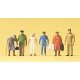 Pedestrians -- Passers-by w/Policeman, HO, Preiser Kg 14023